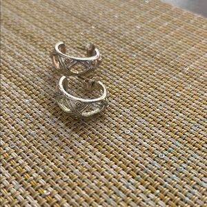 Elegant Silvertone Hoop pierced Earrings